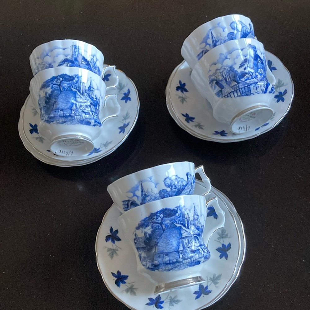 Set of 6 Windsor bone china Teacups and Saucers